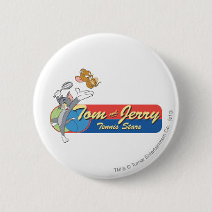 Tom and Jerry Tennis Stars 6 Cm Round Badge