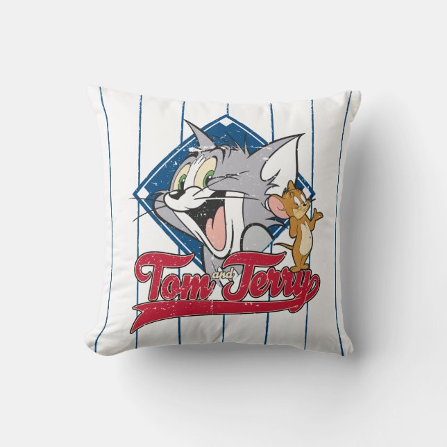 Tom And Jerry | Tom And Jerry On Baseball Diamond Cushion (Front)