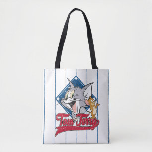 Tom And Jerry Tom And Jerry On Baseball Diamond Tote Bag