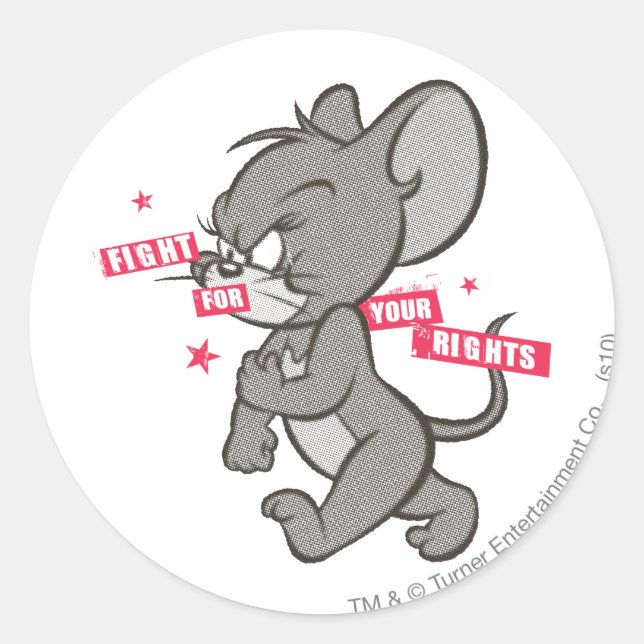 Tom and Jerry Tough Mouse 3 Classic Round Sticker (Front)
