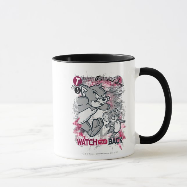 Tom and Jerry Watch Your Back Mug (Right)