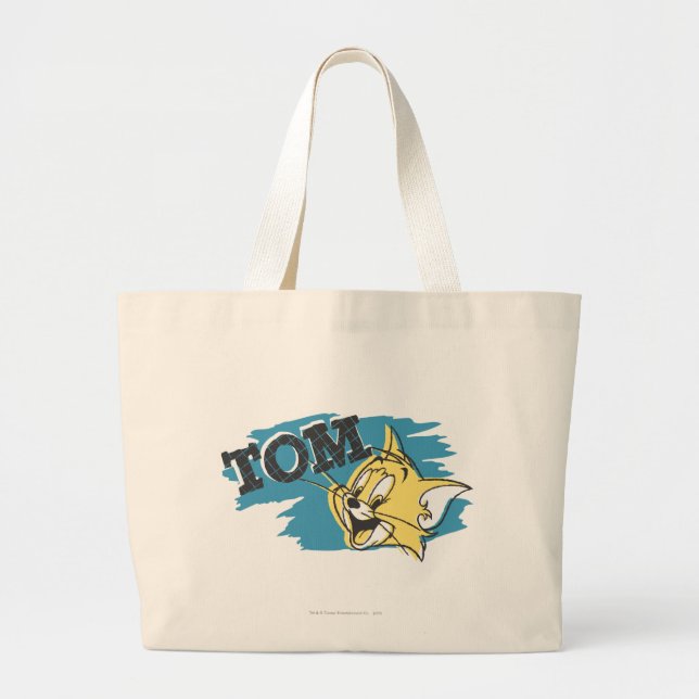 Tom Blue and Yellow Logo Large Tote Bag (Front)