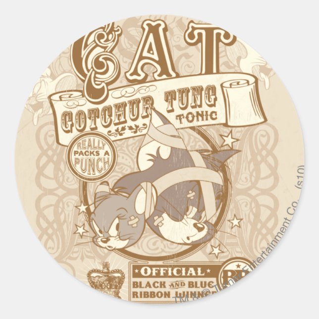 Tom Cat Gotchur Tung Tonic Classic Round Sticker (Front)