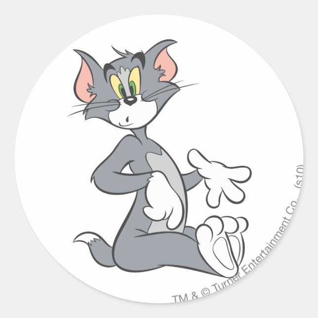 Tom Confused Classic Round Sticker (Front)