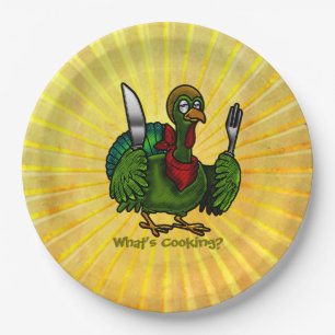 Tom Foolery Funny Turkey in Sunshine Paper Plate