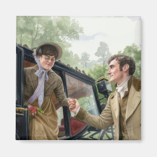 Tom handing Mary out of a carriage Magnet