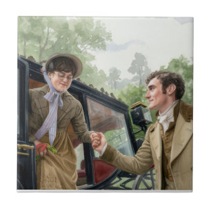 Tom handing Mary out of a carriage Tile