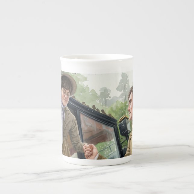 Tom helping Mary out of the carriage Bone China Mug (Front)