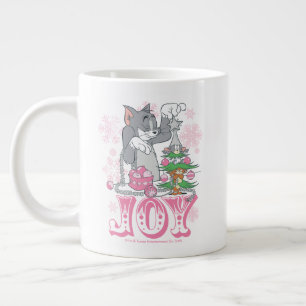 Tom, Jerry, and Nibbles Decorating Joy Large Coffee Mug