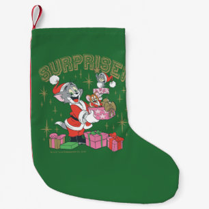 Tom, Jerry, and Nibbles Holiday Surprise Small Christmas Stocking