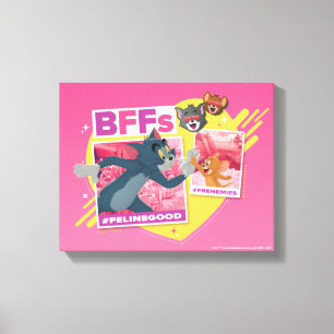 Tom & Jerry BFFs Photo Emoji Collage Canvas Print