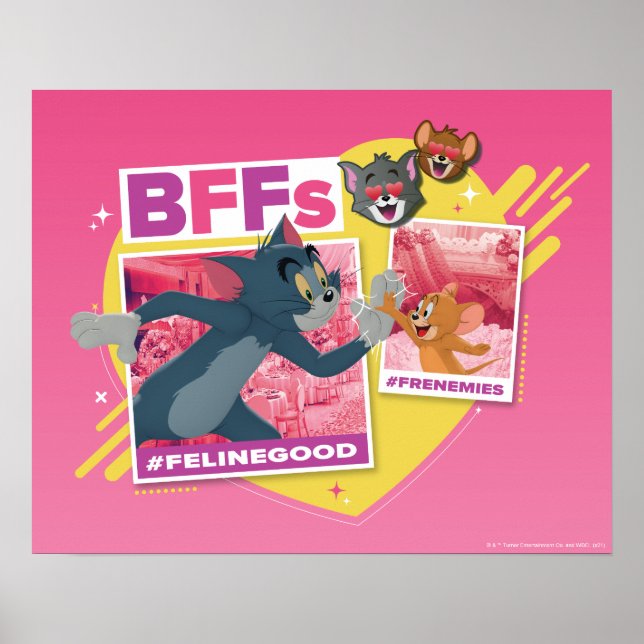 Tom & Jerry BFFs Photo Emoji Collage Poster (Front)