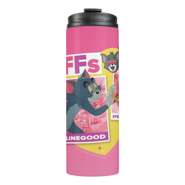 Tom & Jerry BFFs Photo Emoji Collage Thermal Tumbler (Front)