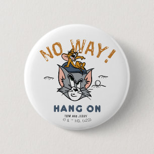 Tom & Jerry Golfing "No Way" 6 Cm Round Badge