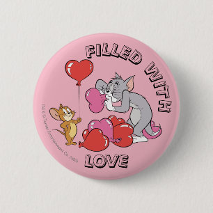 Tom & Jerry Inflate Valentine Heart Balloons 6 Cm Round Badge