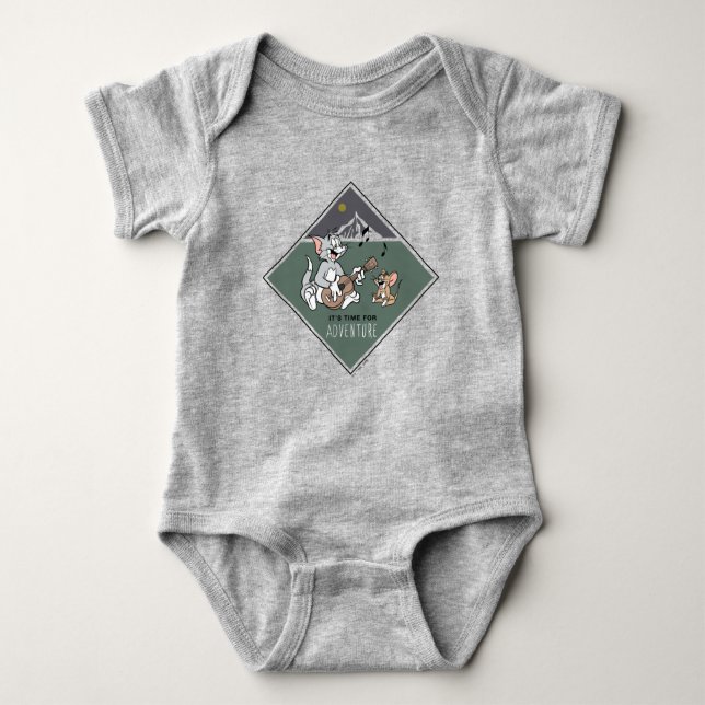 Tom & Jerry "It's Time For Adventure" Baby Bodysuit (Front)