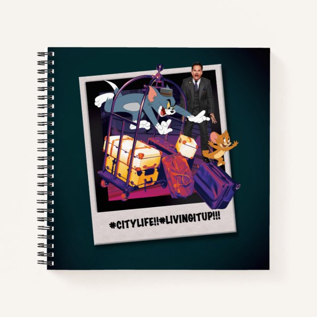 Tom & Jerry Luggage Crash Photograph Notebook (Front)
