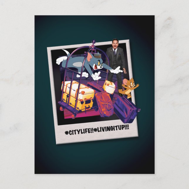 Tom & Jerry Luggage Crash Photograph Postcard (Front)