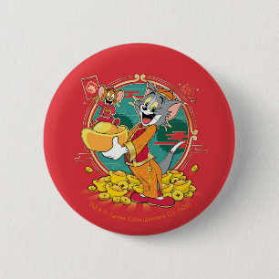 Tom & Jerry New Years Red Envelope 6 Cm Round Badge