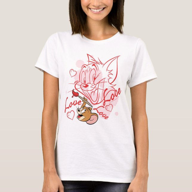 Tom & Jerry Valentine Painting T-Shirt (Front)