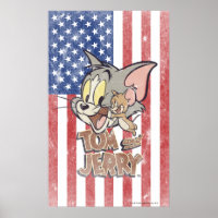 Tom & Jerry With US Flag