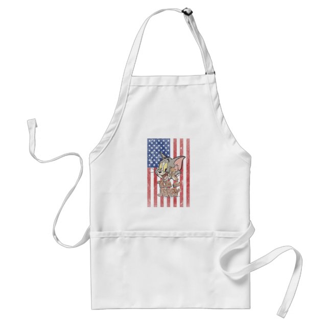 Tom & Jerry With US Flag Standard Apron (Front)