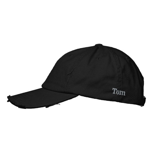 "Tom" Mens Name Embroidered, Embroidered Hat (Left)