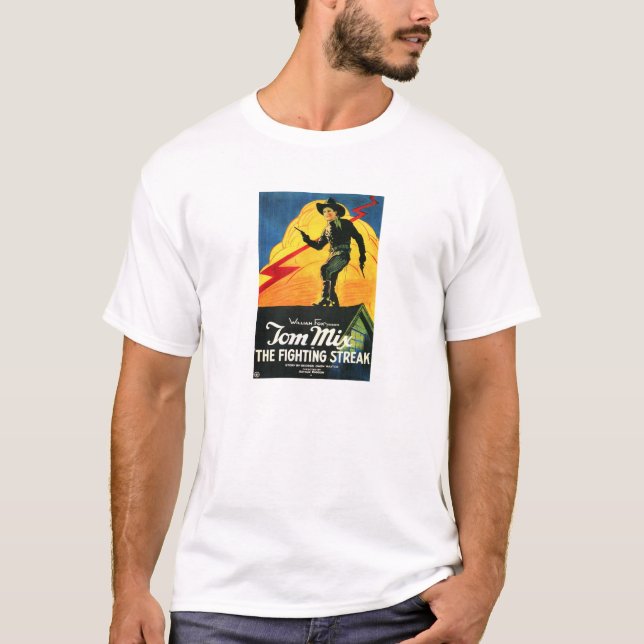 Tom Mix 1922 silent movie western poster T-Shirt (Front)