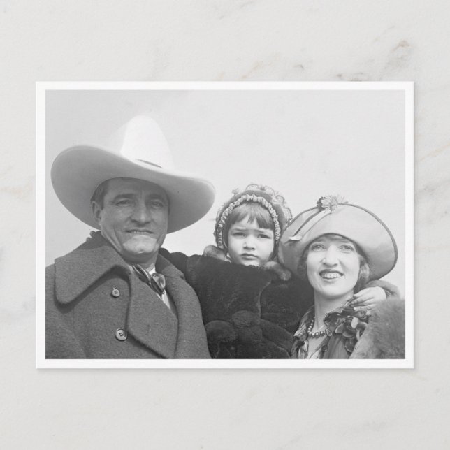 Tom Mix And Family Postcard (Front)
