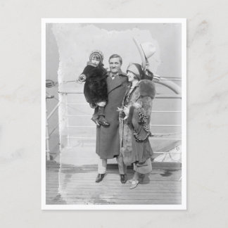 Tom Mix and Family Travelling Postcard