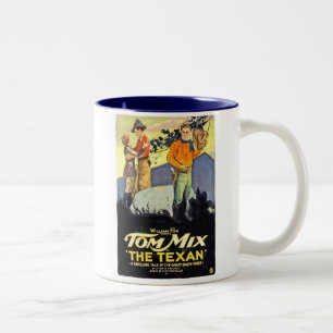 Tom Mix The Texan movie poster Two-Tone Coffee Mug