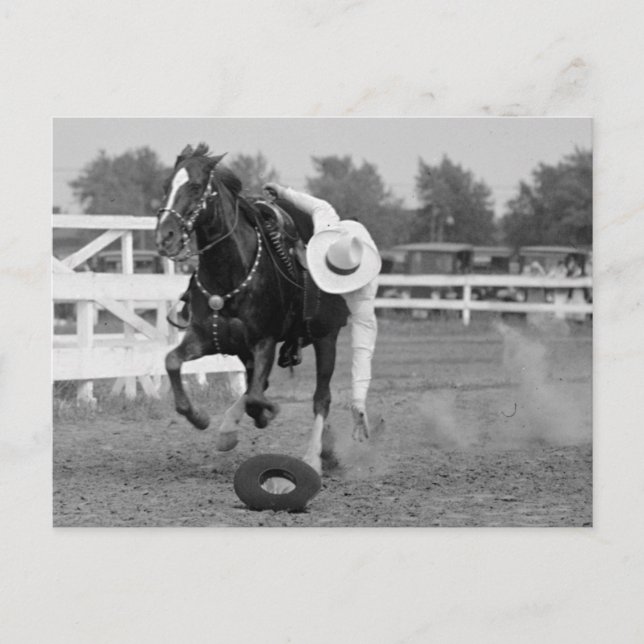 Tom Mix Trick Riding Postcard (Front)