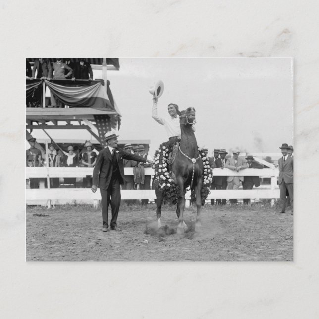 Tom Mix waves to the crowds Postcard (Front)