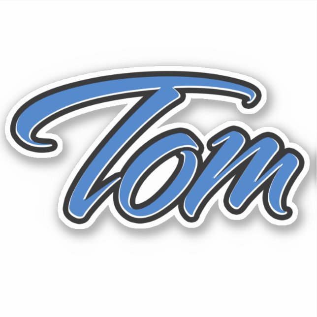 Tom name blue sticker embroiderset (Front)
