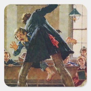 Tom Sawyer - Schoolmaster whipping Square Sticker
