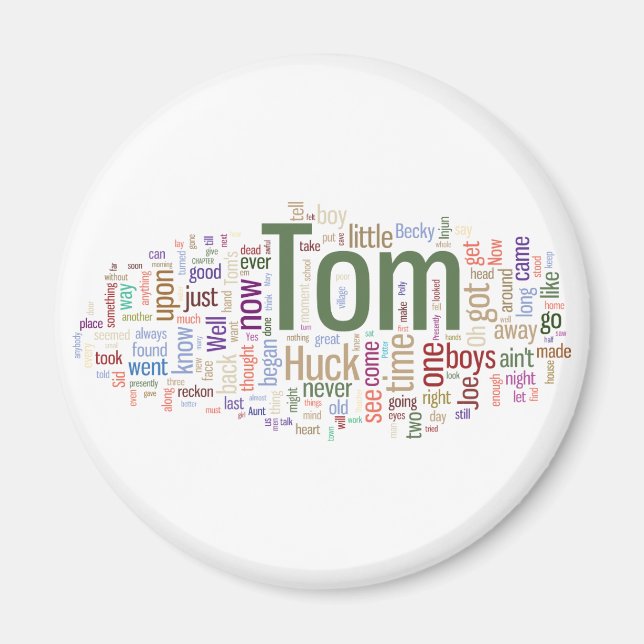 Tom Sawyer Word Cloud Magnet (Front)