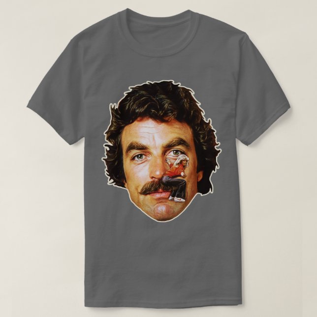 Tom Selleck Moustache Ride T-Shirt (Design Front)