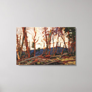 Tom Thomson - BURNT COUNTRY EVENING SKETCH FOR BUR Canvas Print