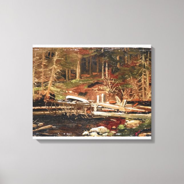 Tom Thomson - OLD LUMBER DAM ALGONQUIN PARK 1912 Canvas Print (Front)