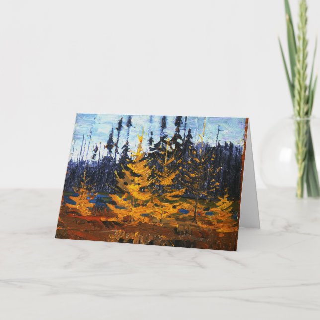 Tom Thomson Painting Tamaracks Canadian Wilderness Card (Front)