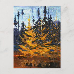 Tom Thomson Painting Tamaracks Canadian Wilderness Postcard