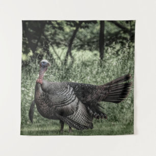Tom Turkey Sage Green B&W  Tapestry