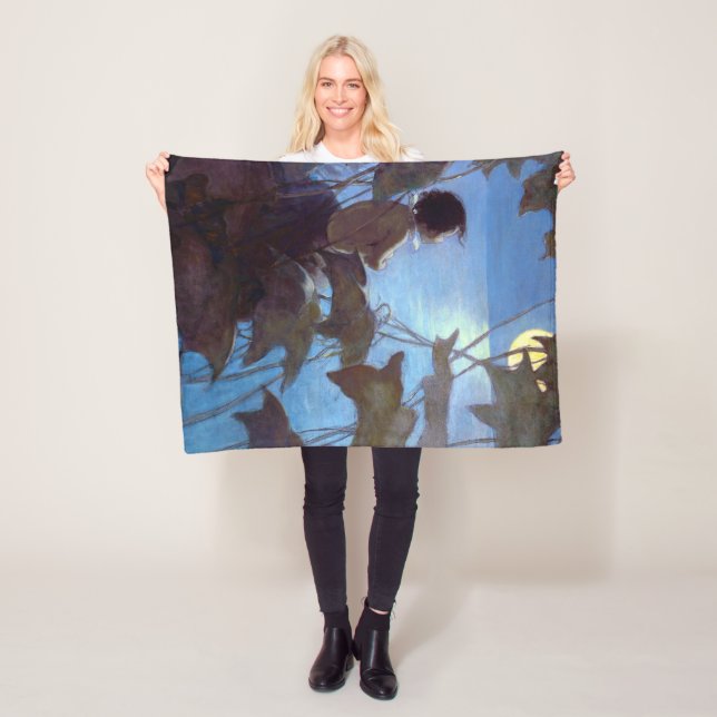 Tom Watching the Moon, Jessie Willcox Smith Fleece Blanket (In Situ)