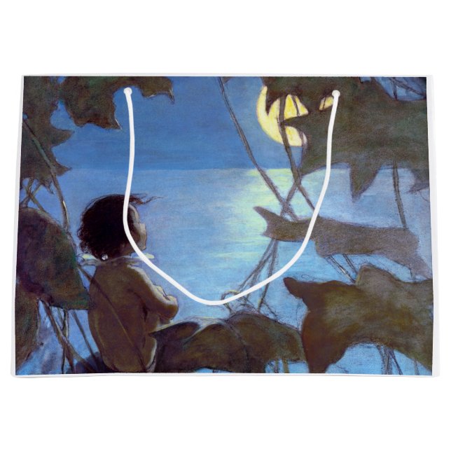 Tom Watching the Moon, Jessie Willcox Smith Large Gift Bag (Front)
