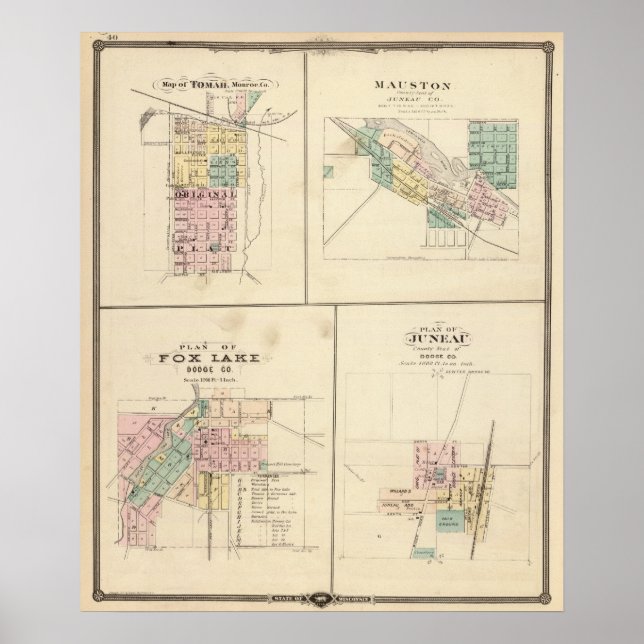 Tomah, Mauston, Fox Lake and Juneau Poster (Front)