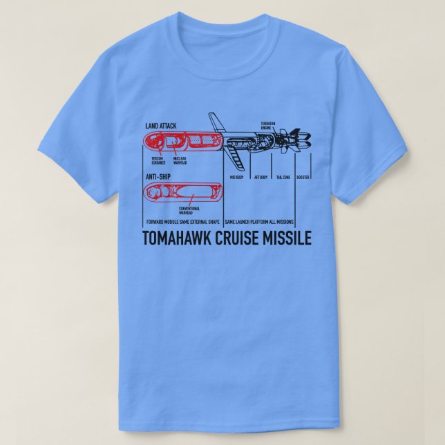 Tomahawk Cruise Missile Blueprint Diagram T-Shirt (Design Front)