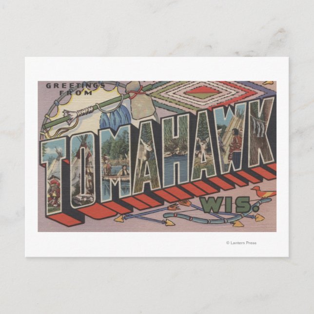 Tomahawk, Wisconsin - Large Letter Scenes Postcard (Front)