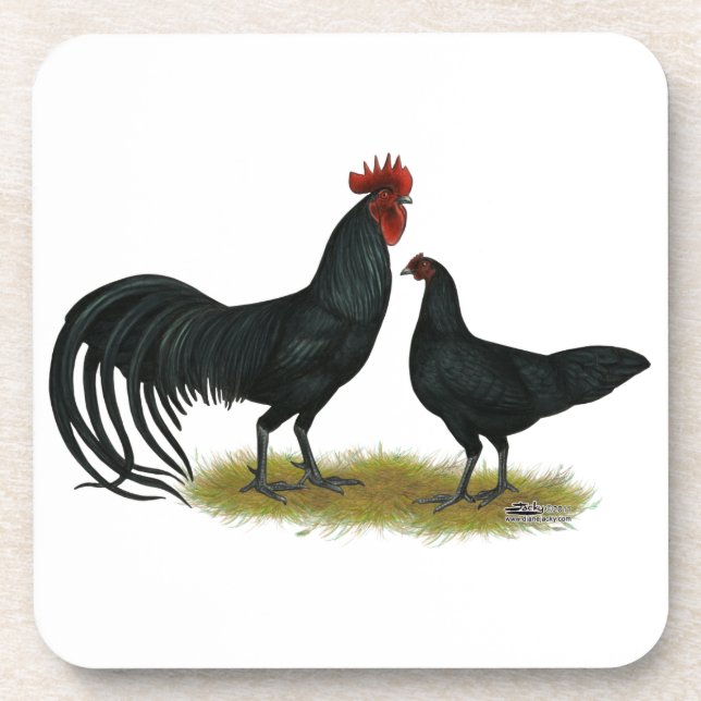 Tomaru Long Crower Chickens Coaster (Front)