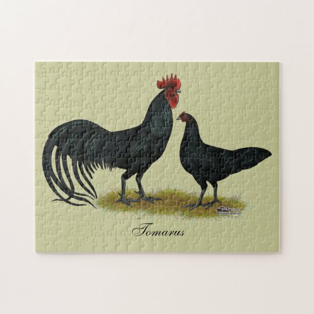 Tomaru Long Crower Chickens Jigsaw Puzzle (Horizontal)