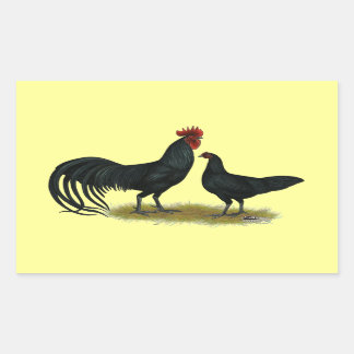 Tomaru Long Crower Chickens Rectangular Sticker